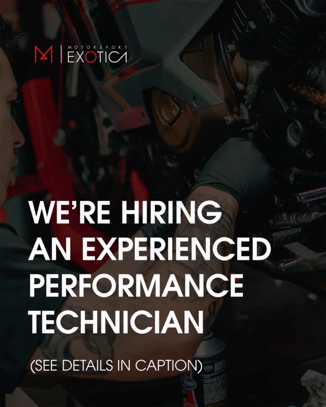 We’re hiring! Motorsport Exotica is seeking a performance technician.

This post is for someone looking to get OUT of dealership level work and wants to play with the big toys. Looking to stop with the mundane rinse and repeat of oil changes and brake jobs and level up to the stuff the dealership doesn’t do.

Someone who is willing to learn and grow their skillset in a high paced, high energy facility. Job is for in shop work as well as potential racetrack travel.

Motorsport Exotica is a performance based motorcycle facility. We cater to aggressive street riders and nationally ranked racers along with everyone in-between.
With opportunity to work directly with the race team. Traveling to the racetrack, regional as well as nationals while also maintaining in shop work.

If engine tuning, motor builds, custom suspension and working with the latest and most cutting edge parts and tech is your desire, this job is for you! 

Must have hands on experience with MOST of the below:
- Ducati
- Aprilia
- Yamaha
- Kawasaki
- BMW
- Suzuki

Ideally be proficient in:
- General Repair
- Suspension Work
- Electrical
- Diagnostic
- Performance Modifications
- Tuning (piggyback or ECU based with a Dynojet Dyno)

We are NOT a teaching facility and are not looking for entry level technicians. 

MUST HAVE EXPERIENCE AS A TECHNICIAN BEFORE

We work with some of the following brands on a daily basis:
- Ohlins, Brembo, Alpha Racing, Woolich, Flashtune, Graves, Lightech, Bonamici, Motul, Alpinestars, Racetech, Akrapovic, SC Projects, Bren Tune, etc....

Job Types: Full-time in Burbank, CA

Want to apply? Email your resume to Office@MotorsportExotica.com