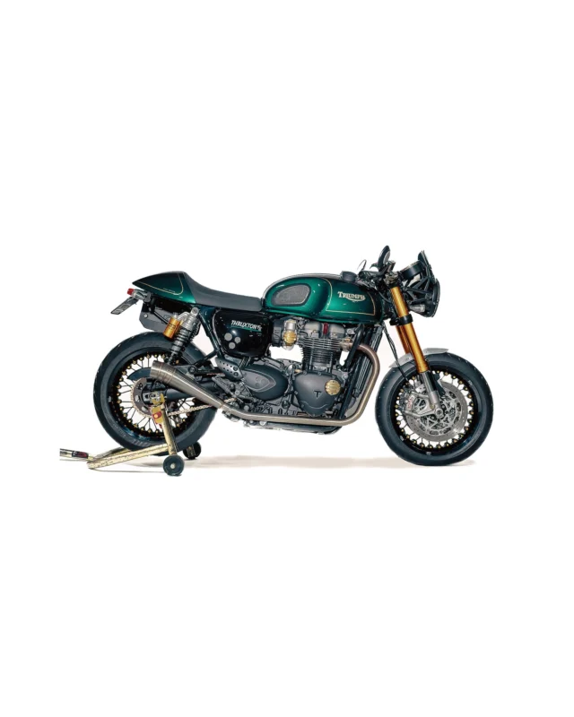 It’s chewsday innit 💂🇬🇧 Good day for a @officialtriumph Thruxton with all the bells and whistles.

Motorsport Exotica Triumph Thruxton FE

Smog Delete
Bren Stage 1 Tune
K&N Air Filter
Exhaust
British Customs GP Exhaust Cans
Motone Headers with Custom X Pipe and Flanges
Motone Brass Exhaust Hardware 
Suspension
Drivetrain
DID 520 Chain Conversion 
Wheels & Tires
Kineo Custom Wheels
Motone Brass Swingarm Axle Spacers
Braking
Cockpit & Controls
Beringer Brakes Custom Color Coffin Master Cylinder
Body
Motone Brass Engine Insert
Motone Brass Carb Body
Motone Brass Head Plugs
Motone Brass Cluster Cover
Motone Brass Engine Plugs
Sato Racing Rearsets
MERD Spools
Protection
Evo Tech Radiator Guard
Triumph Skid Plate
Full Bike PPF
Headlight PPF
Aesthetics
Custom Powdercoating
Blackout Hardware Package

•
•
•
•

#TriumphThruxton #ThruxtonFE #TriumphMotorcycles #CafeRacer #CafeRacerCulture #CafeRacerNation #CustomMotorcycle #CustomBike #ModernClassic #RetroRacer #BritishMotorcycle #ClassicMotorcycles #MotoLife #BikeLife #TwoWheels #FastLife #MotorcycleCulture #MotorcycleAddicts #RideTriumph #BuiltNotBought