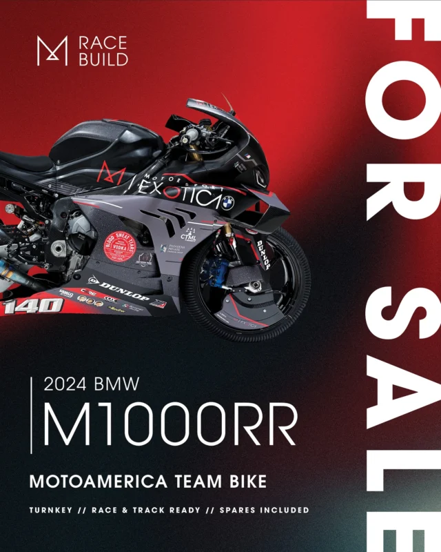 FOR SALE - Turn key MotoAmerica Spec BMW M1000RR Ready to race or enjoy at track days.
•
• This was one of 2 bikes raced by Andrew Lee last season
•
• Details in pictures along with some build sheet.  Multiple packages available with spares etc etc etc PLEASE DM FOR DETAILS AND PRICING OR EMAIL OFFICE@MOTORSPORTEXOTICA.COM